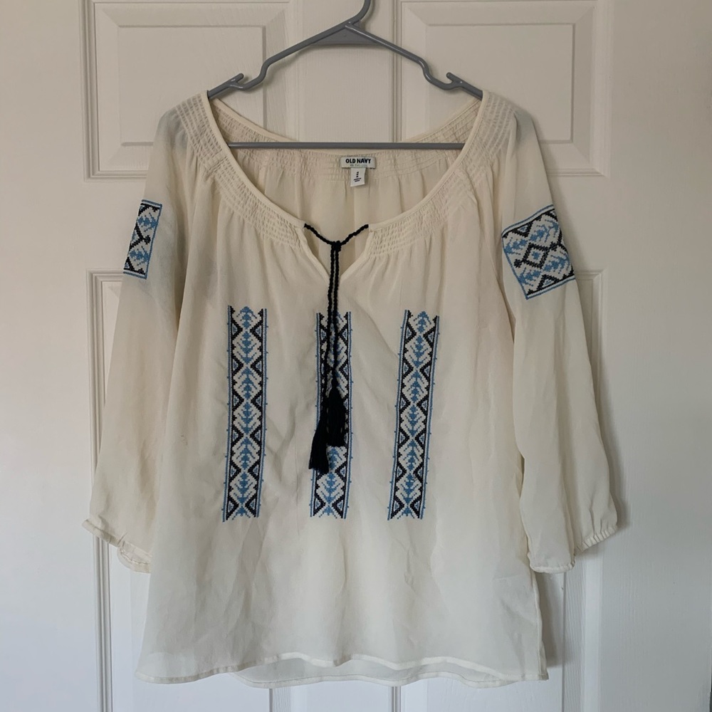 Cream Embroidered Blouse